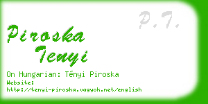 piroska tenyi business card